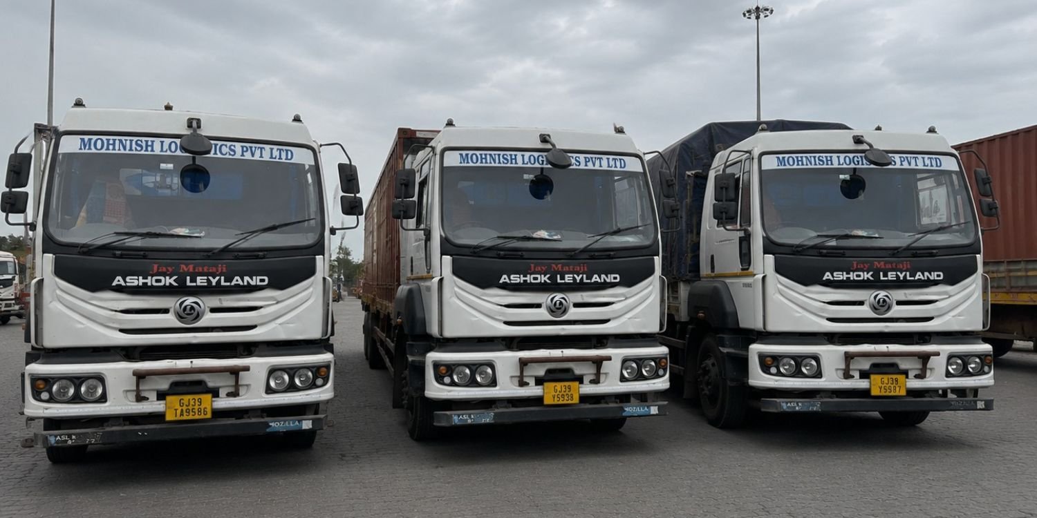 Three Mohnish Logistics trucks ready for dispatch